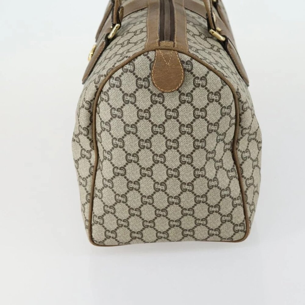 GUCCI GG Plus Supreme Boston Bag PVC Beige Gold Auth 151625 - Picture 3 of 16